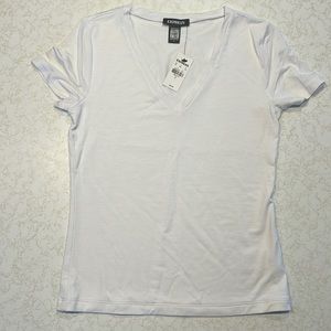 White Expeess v neck t- shirt